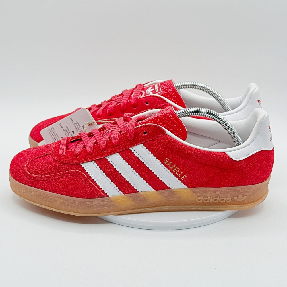Adidas Gazelle Indoor Shoes Size 9.5 Mens Better Scarlet White Gum JI2063, NEW - Picture 7 of 13